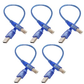 USB 2.0 Cable, 5Pcs / Pack USB A Male to USB B Male Cable, Printer Cable for Arduino 2560 R3, Ink Jet Printer, Laser Printer MFP, Scanner to a PC or Mac (11.81IN)