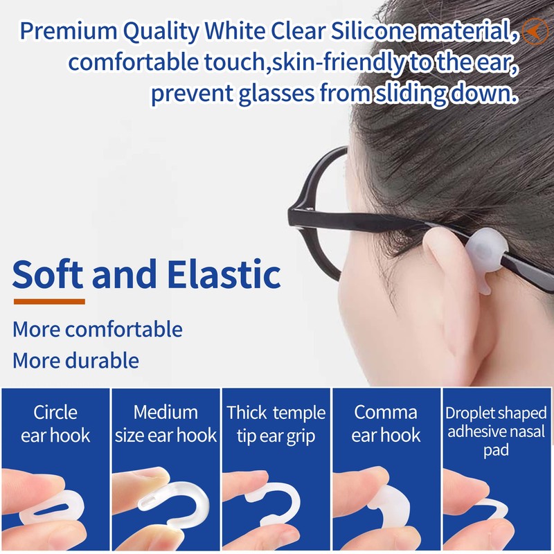 SooGree Glasses Ear Grip Eyeglass Retainer Silicone Anti-slip Holder Ear