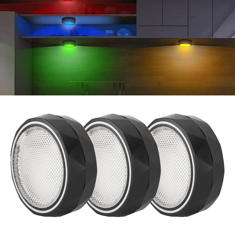 RGB Puck Lights with Remote Control Battery Powered Easy To