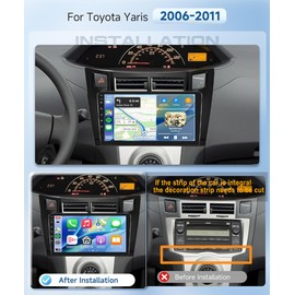 5/6GWiFi,8Core 4GB+64GB Radio for Toyota Yaris 2006-2011 Car Stereo with Snapdragon Processor Android 13 Radio 9 Inch 1280x720 IPS Touchscreen Carplay/Android Auto JHi-Res GPS DSP FM/RDS SWC Camera