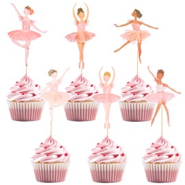 Hpmjz 37 pcs Ballerina Cupcake Kit Ballerina Centerpiece Sticks Ballet Slipper Picks Dancing Cupcake Toppers Ballet Tutu Dancer Birthday Decorations for Party Theme Wedding Supplies Dessert Muffin