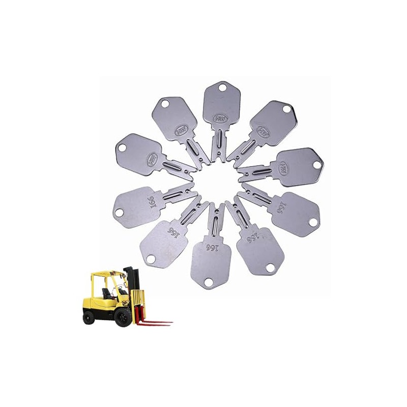 10PCS Forklift Keys 166 Ignition Keys Compatible with Clark Compatible