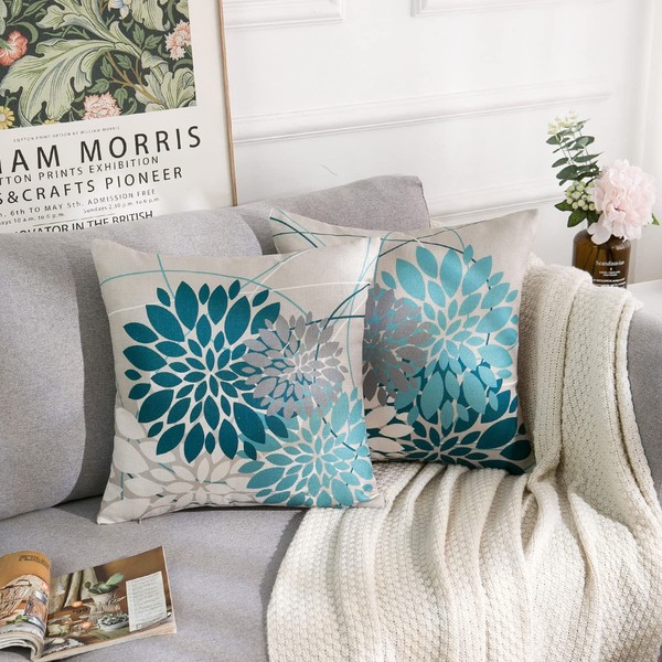 RYBornament Decorative Cushion Covers 45 x 45 cm Cyan Cushion