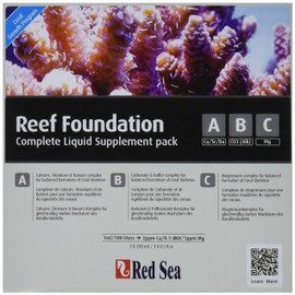 Red Sea Reef Foundation Supplement Pack (Ca, Alk, Mg) 250ml - Complete 3-Part Kit for Balanced Coral Growth in Marine & Reef Aquariums