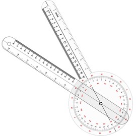 Lekgavd Goniometer 12 Inch, 360 Degree Plastic Orthopedic Angle Ruler, Transparent Physical Therapy Goniometer Body Measuring Protractor Tool - 1 Pack