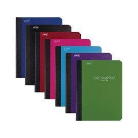 Staples 2072489 Poly Composition Notebook 9.75-Inch x 7.5-Inch Wide Ruled 70 Sh. Asst 24/CT