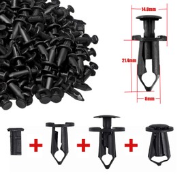 hrsyyl 100pcs Nylon Bumper Fastener Rivet Clips 8mm Push-Type Nylon Bumper Fastener Rivet Expansion Screws Replacement Kit with Fasteners Remover