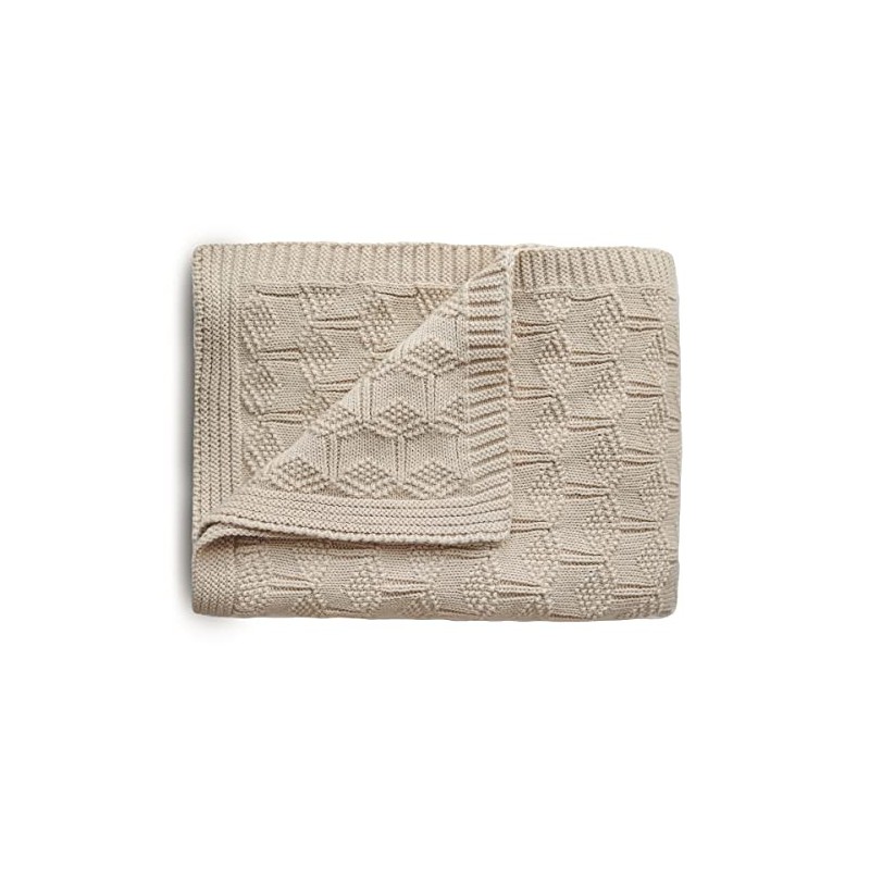 MSE_BK Honeycomb Beige Baby Blanket