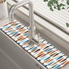 Mid-Century Drop Shapes Kitchen Sink Splash Guard Mat Absorbent Fast