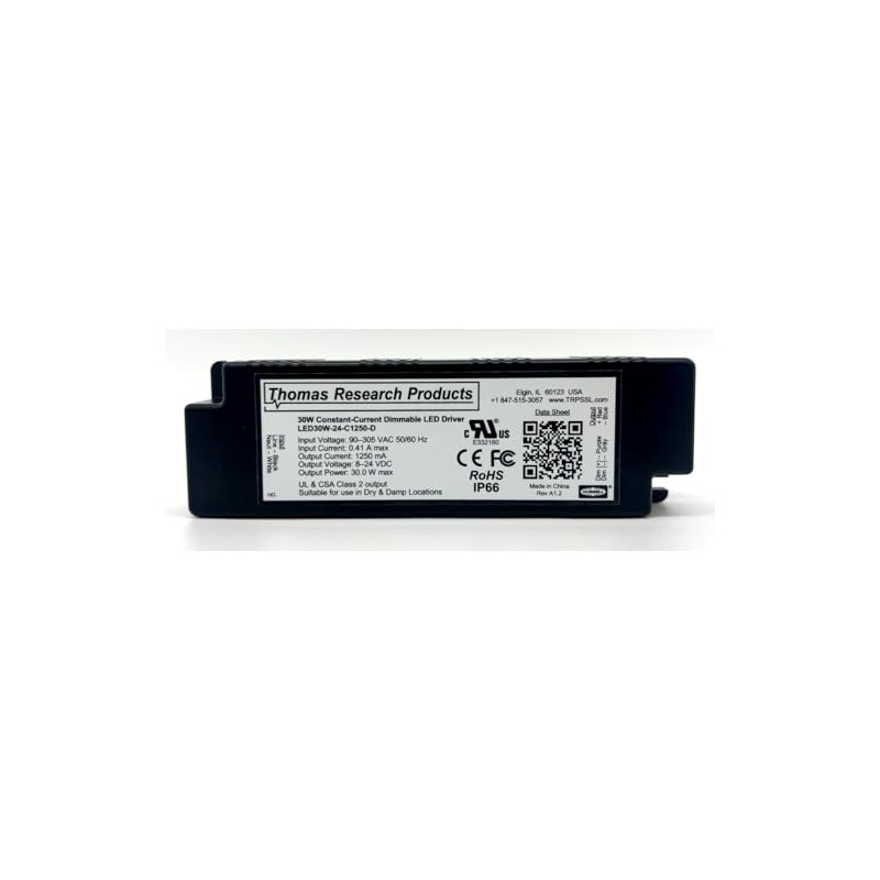 Hubbell Thomas Research Products LED30W-24-C1250-D LED Driver, Constant Current, Dry