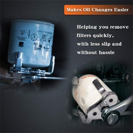 RULLINE 3 Jaw Adjustable Oil Filter Wrench Tool,Universal Fits Diameters 2-1/4-4 1/4 Inches Oil Filter,Fit 3/8 and 1/2 inch Drive Silver