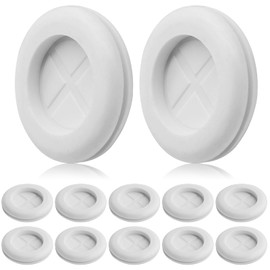 Semrien 24 Pcs 1-1/2 inch Rubber Grommet, White Wire Grommet Desk Grommet Double-Sided Hole Plugs, Round Firewall Grommets for Wiring, Cables (1-3/16" ID, 1-1/2" Drill Hole)