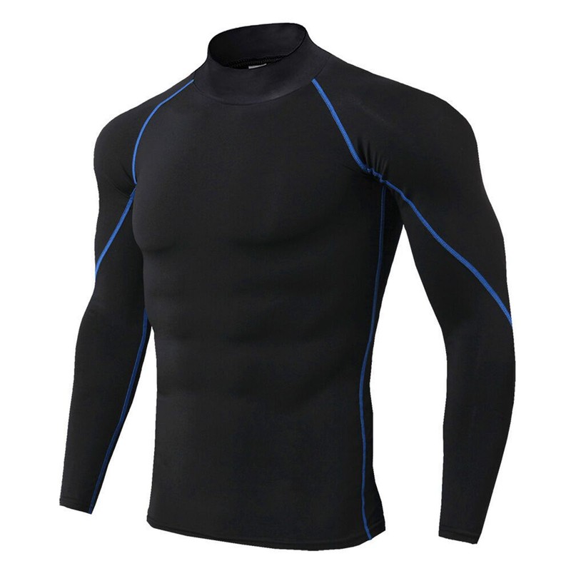 Men's High Elastic Compression Shirts Long Sleeves Sports Top for