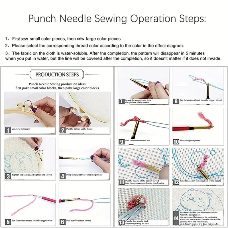 Huacan Punch Needle Embroidery Set for Beginners Adults Owl Punch