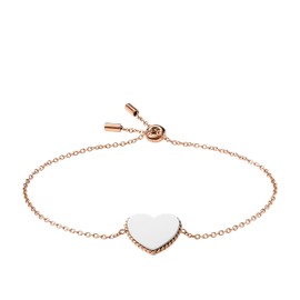 Fossil JF03644998 Women's Link Bracelet Stainless Steel Rose Gold, Stainless Steel, No gemstone