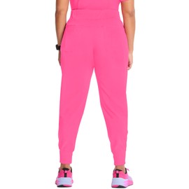 Infinity Cherokee Women's Scrub Jogger Pants Mid Rise with Moisture Wicking 360° Stretch Fabric Plus Size CK110A, 3XL, Carmine Pink