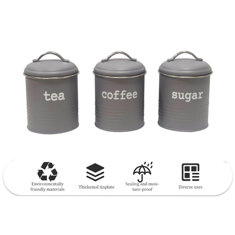 Apollo Round Air Tight Tea Coffee Sugar Kitchen Storage Canister