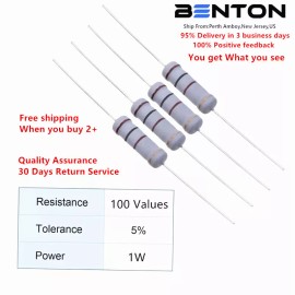 BENTON 100 Values 5% 1Ω- 1MOhm 1 Watt 1000pcs  Resistors Kit Resistors Assortment kit