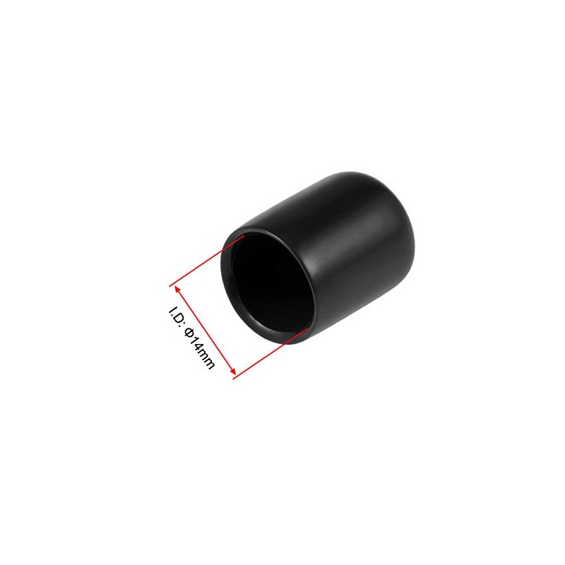 sourcing map 20pcs Rubber End Caps 14mm ID Vinyl Round