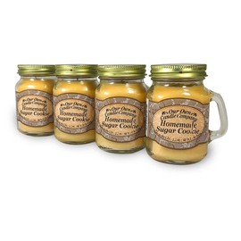 Our Own Candle Company Homemade Sugar Cookie Scented Mini Mason Jar Candle, 3.5 Ounce (4 Pack)