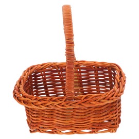 NOLITOY Tiny Rattan Basket with Handle Versatile Woven Fruit Basket for Picnic DIY Crafts Flower Arrangements and Storage Lightweight for Creative and Home Decoration