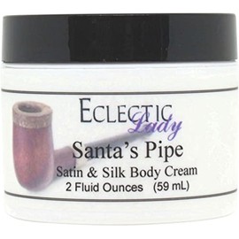 Eclectic Lady Santa's Pipe Satin and Silk Cream, Body Cream, Body Lotion, 2 oz - Shea Butter, Aloe, Silk Amino Acids, Vitamin E, Phthalate-Free, Handcrafted in USA - Perfect For Women