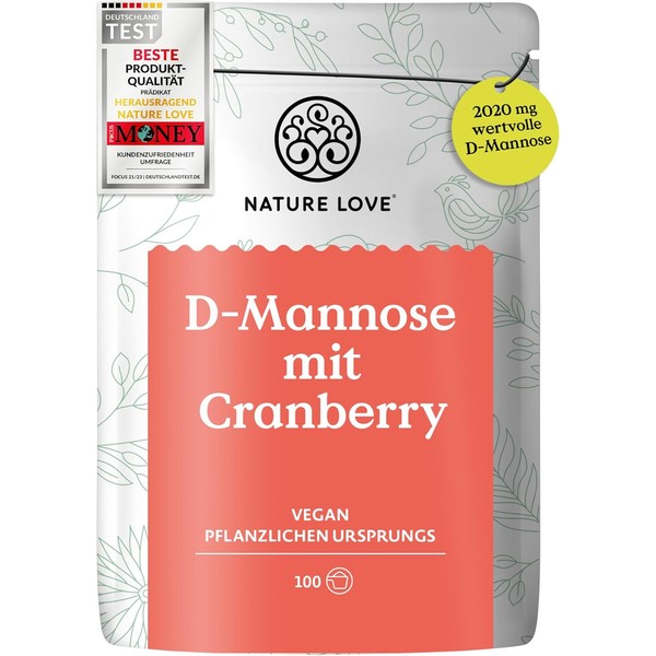 NATURE LOVE® D-Mannose Powder with Cranberry - 250 g Powder
