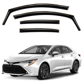 Window Deflectors Smoke Tinted in-Channel Side Window Vent Visor Deflectors Rain Guards Compatible with Corolla 2020-2025 Sedan - 4pcs. GW0995