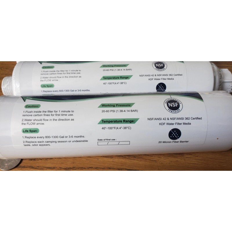 Future Way 4-Pack INLINE RV Water Filter Reduces Odors Sediments