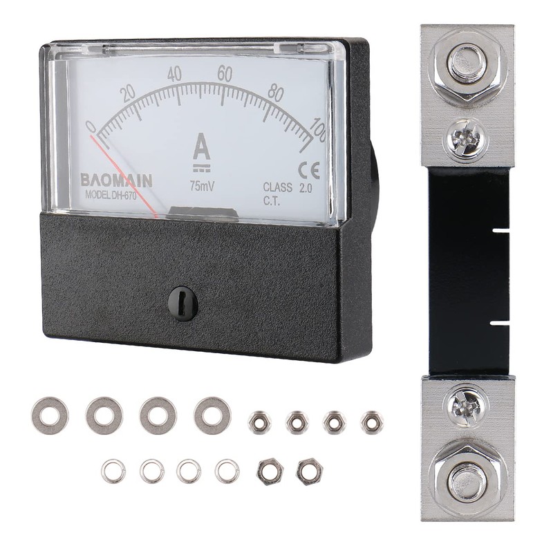 Baomain DH-670 DC 100A Analog Amp Panel Meter Current Ammeter