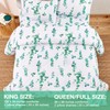 JSD 3 Piece Eucalyptus Leaves Comforter Set Queen Size, All