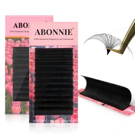 ABONNIE Easy Fan Lash Extensions, Rapid Blooming Volume Lash Extensions, D Curl Cashmere Fan Lash Extensions, 0.05 Thickness 13mm Length Self Fanning Volume Lashes Extension (D-0.05,13mm)