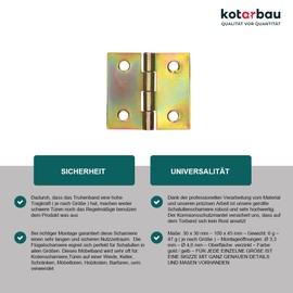 KOTARBAU Furniture Hinges 20-100 mm Rolled Hinges Table Hinge Door Hinge Galvanised Door Hinge Box Hinge Cabinet Hinge