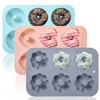 USJUTDOO 3 Pack Silicone Donut Pan for Baking Donut Maker,