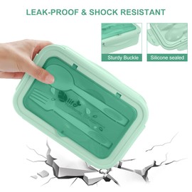 Ziidoog Lunch Box for Adults / Children with Compartments - 1100 ml Lunch Box with Spoon & Fork - Durable Perfect Size for Meal on the Go BPA Free and Food-Grade Materials