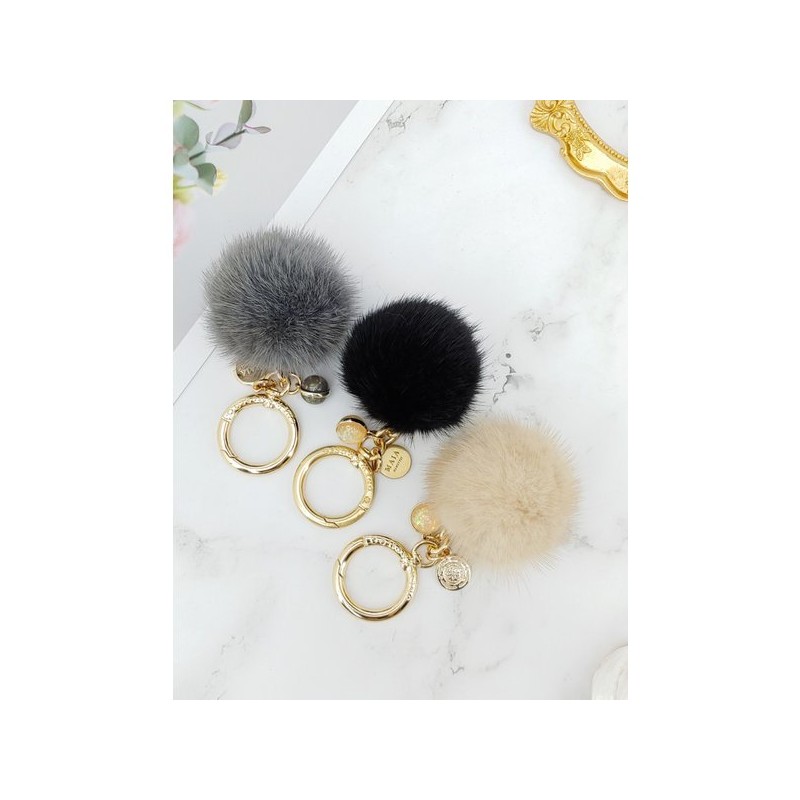 Lala 마이아 밍크털 키링참장식-L베이지(MAIAKR002) Maia Mink Fur Keychain Decoration -