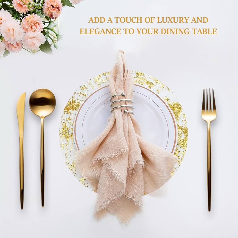 20 pieces of golden placemats, round gold foil placemats, shiny