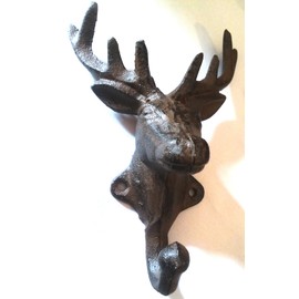 Antique Reproduction Cast Iron Buck Deer Wall Hook by Upper Deck