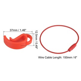 PATIKIL Flying Disc Clip with Wire Cable, 2 Pack Sport Disk Hanger Hook Holder for Carrying Organizing Discs, Red