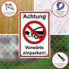 Strobo Achtung vorwärts einparken Sign, 20 x 30 cm, Made
