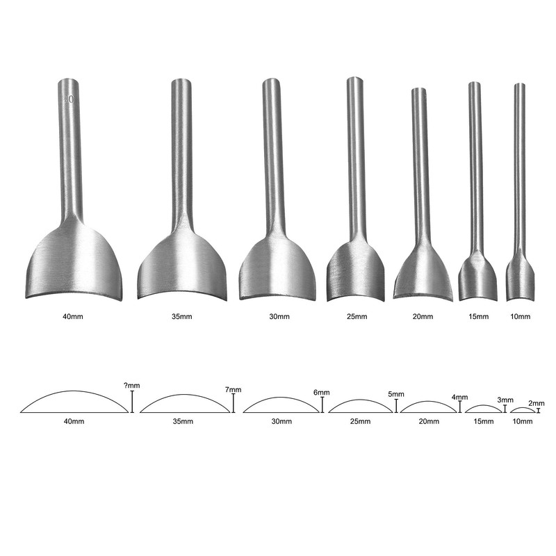 sourcing map 7 Piece Arc-shaped Leather Striking Set 10 mm