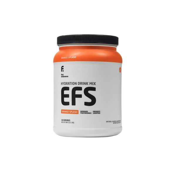 FIRST ENDURANCE EFS Energizing Hydration Mix, Orange Splash (30 Servings) - Isotonic Formula Developed for Athletes and Sports Performance