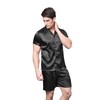 Tony & Candice Men's Short Sleeve Satin Pajama Set with