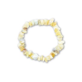 Taddart Minerals - Yellow Chip Bracelet Made from Natural Gemstone Opal on Elastic Nylon Thread - Handmade, Rubber, Opal