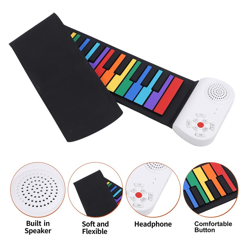 49 Keys Roll Up Piano Toy Realistic Sound Rechargeable Electric