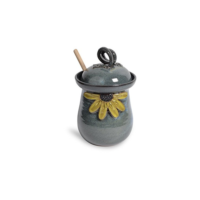 MudWorks Pottery Black Eyed Susan Honey Pot