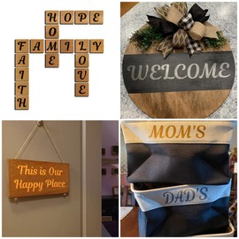 REOLAN 6 Inch Letter Stencils for Painting - 70 Pack Alphabet Letter and Number Stencil Templates with Signs for Painting, Reusable Cursive Alphabet Stencils for Chalkboard Wood Crafts & Wall Decor