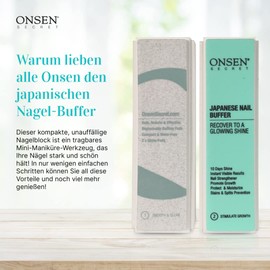 Onsen Secret Pro Nail Buffer, Ultimate Manicure Shine Buffing Block with 3 Types of Buffing, Smooth & Shiny Onsen Nail File, Manicure Tool in Handbag Size for Optimal Care (Pack of 2)