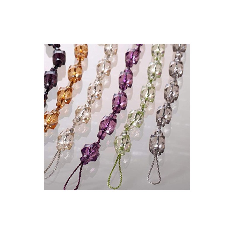 Alan Symonds Tiffany Acrylic Beaded String Curtain Tie Backs -