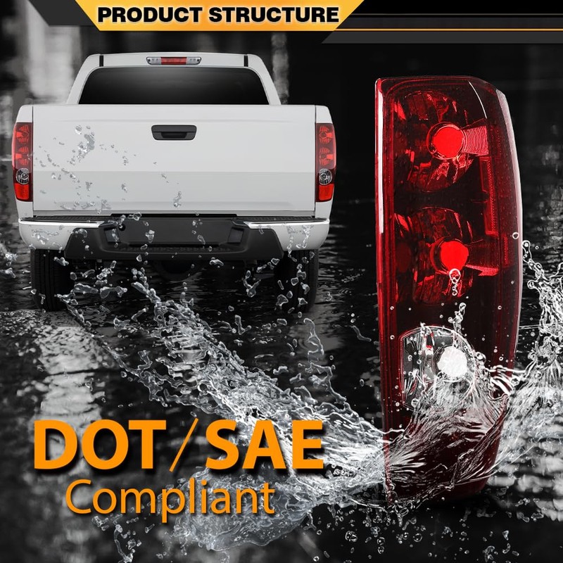 CNNELL Rear Tail Light Assembly Rear Lights Compatible with Chevy